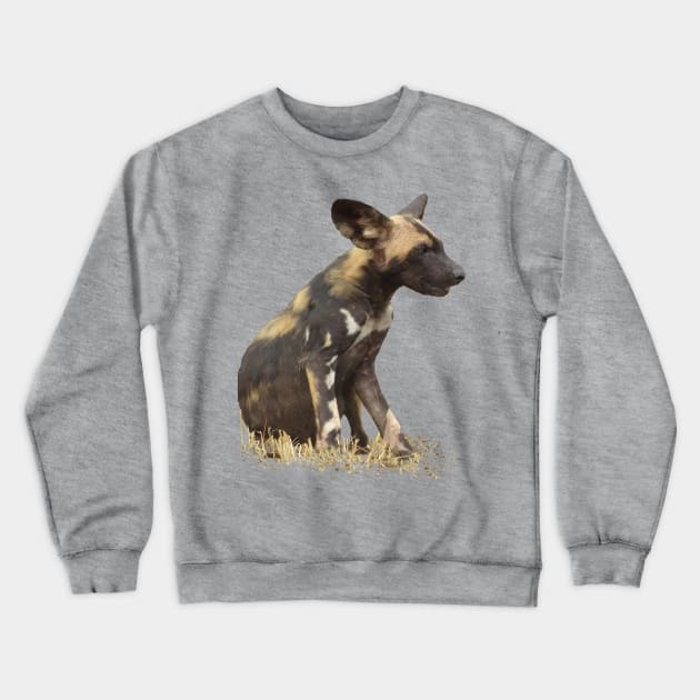 Wilddog in Kenya / Africa Crewneck Sweatshirt by T-SHIRTS UND MEHR